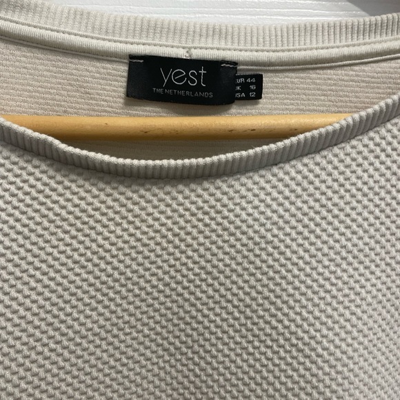 Yest Women’s Olvin Sweater Waffle Textured Knit Pattern 3/4 Sleeve Size 12 Sand - Picture 6 of 11